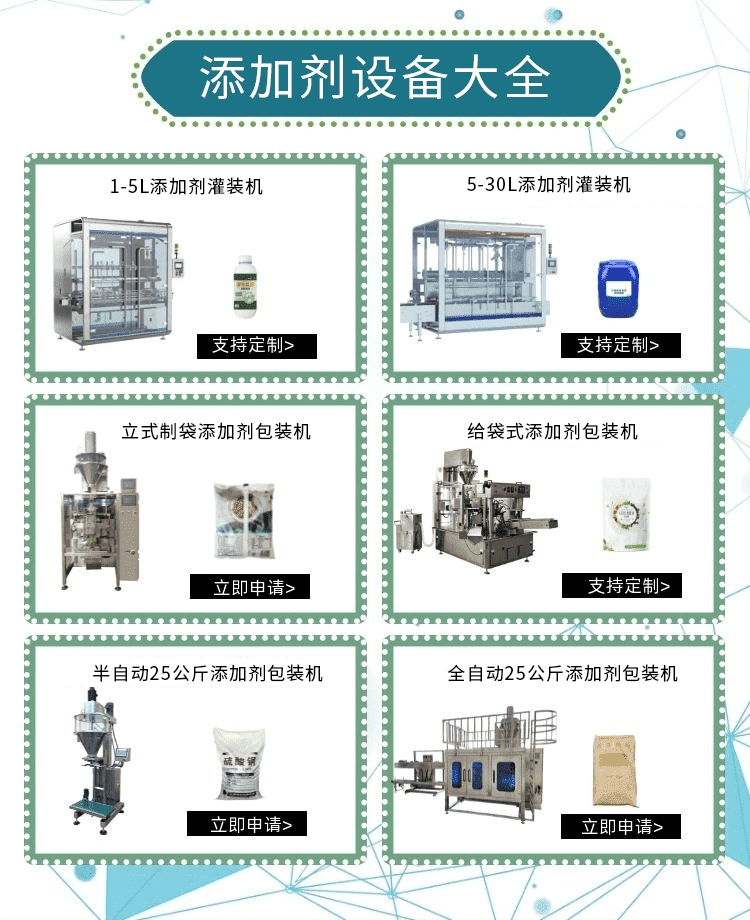 添（tiān）加劑包裝機械的技術升級力促添加劑行（háng）業健康發展